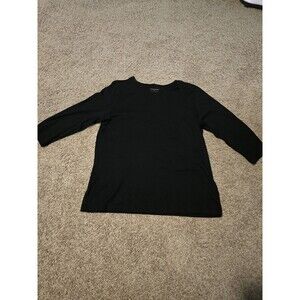 Black Long Slevee Christoper & Banks Size Large 100% Cotton